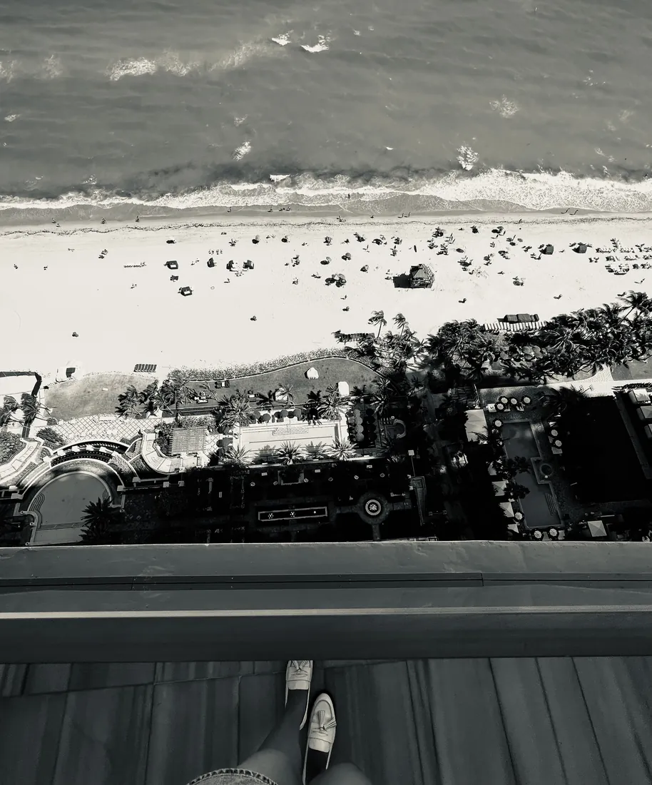 Construction process: view down to Sunny Isles Beach from the terrace of Acqualina 2303
