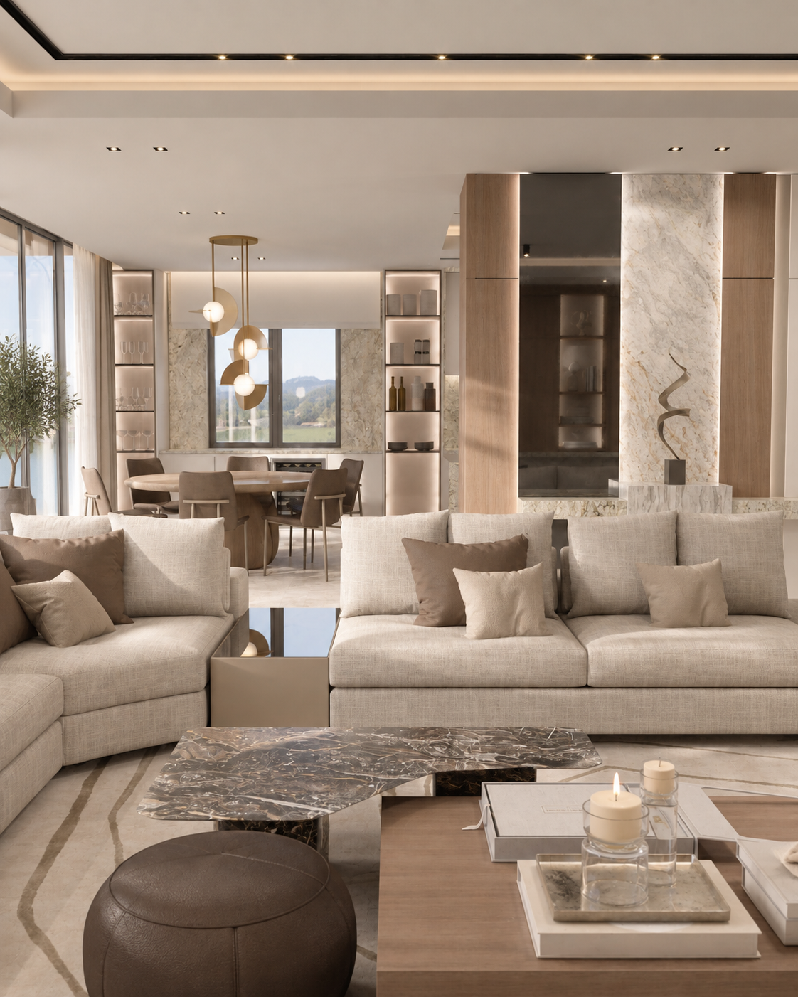Pines Lake Residence living room · overview, Lacruz Design Studio