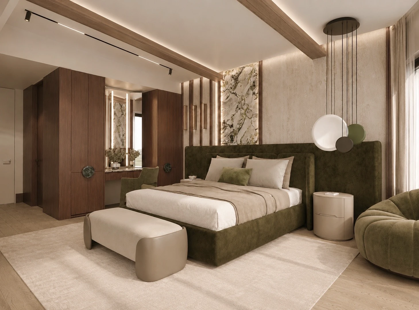 West Ridge Residence master bedroom — Lacruz Design Studio