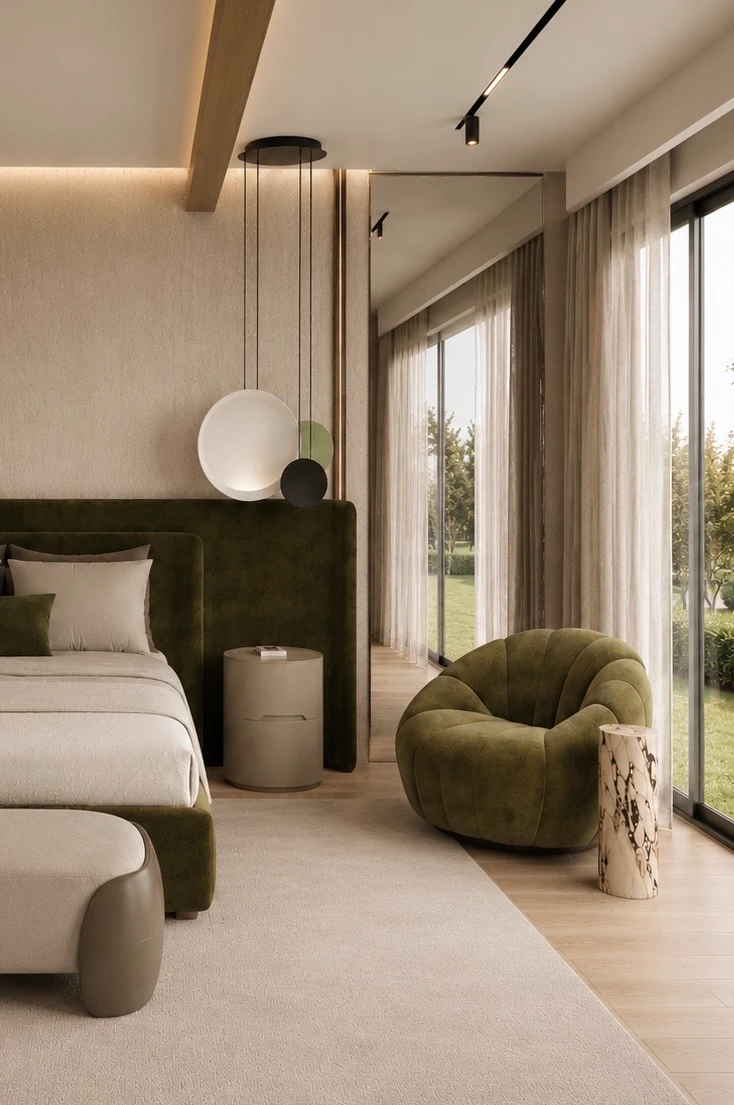 West Ridge Residence master bedroom, second view — Lacruz Design Studio