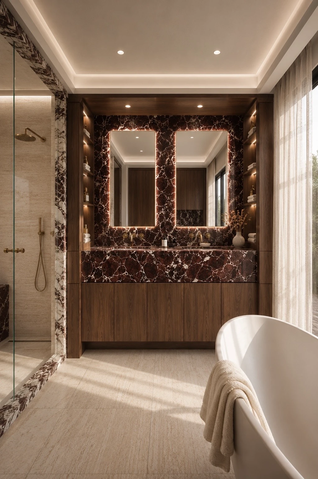 West Ridge Residence master bathroom — Lacruz Design Studio
